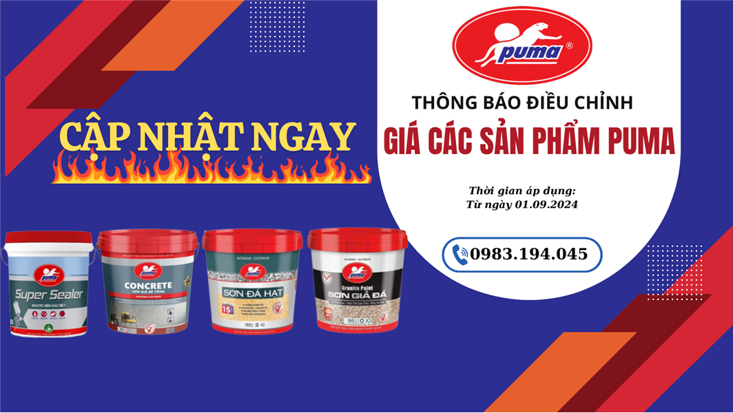 Thông báo thay đổi giá dòng sản phẩm Puma